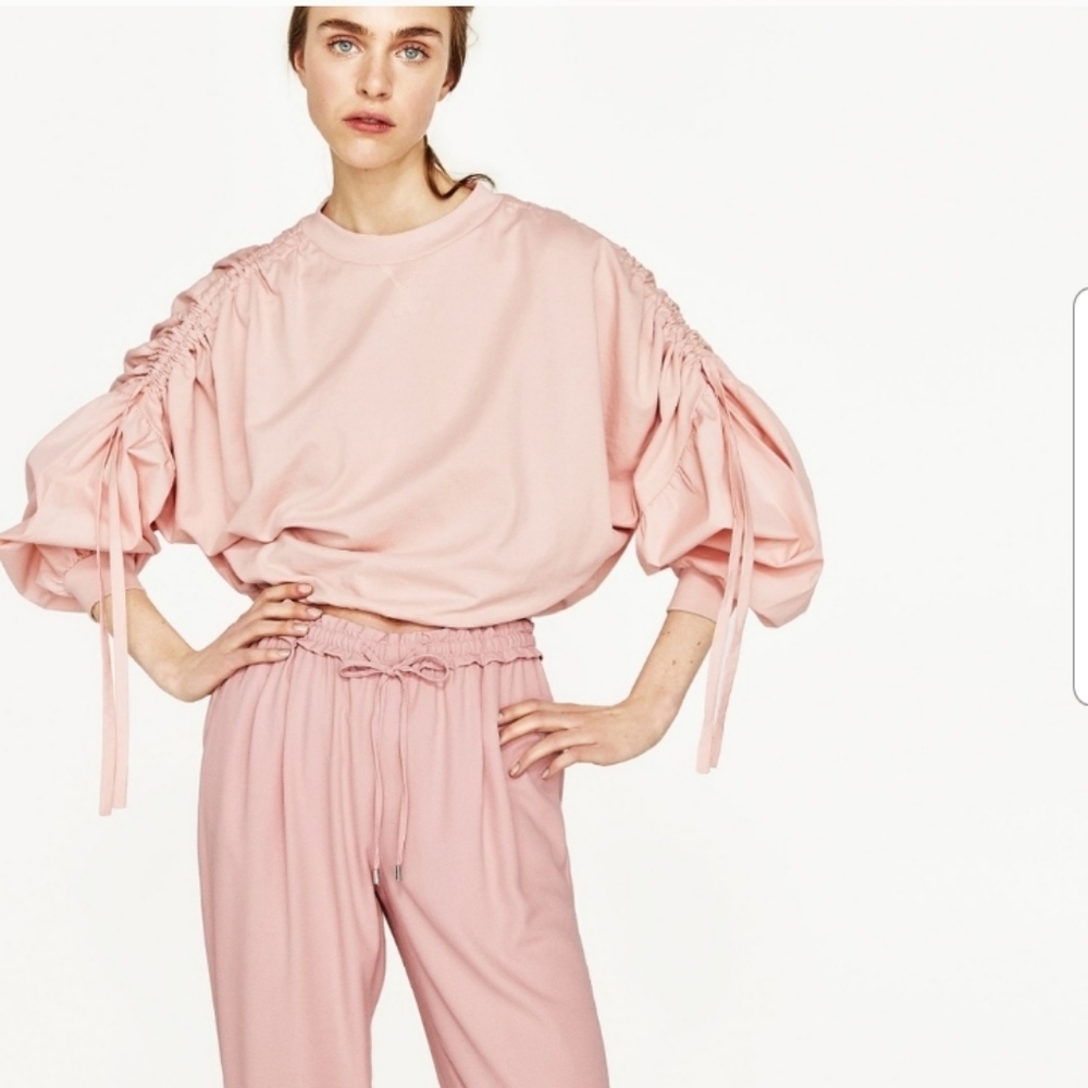 Zara Basic Collection Drawstring Trouser Pants - image 3